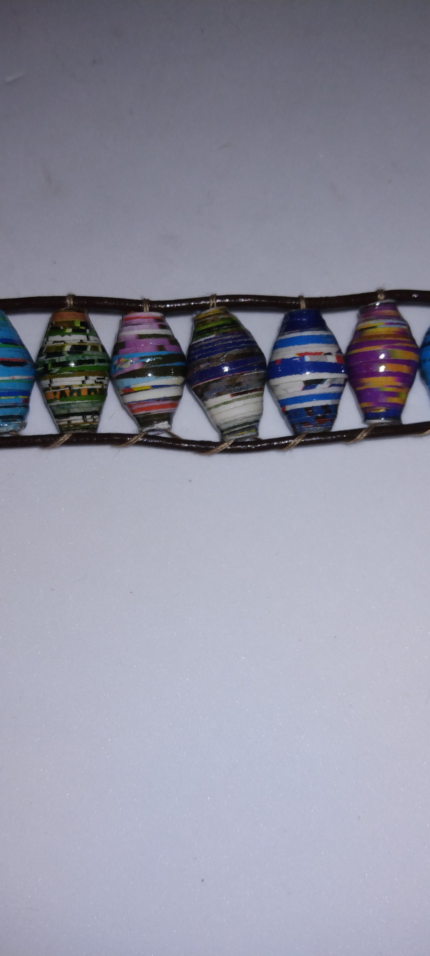 Handmade leather beaded wrap bracelet
