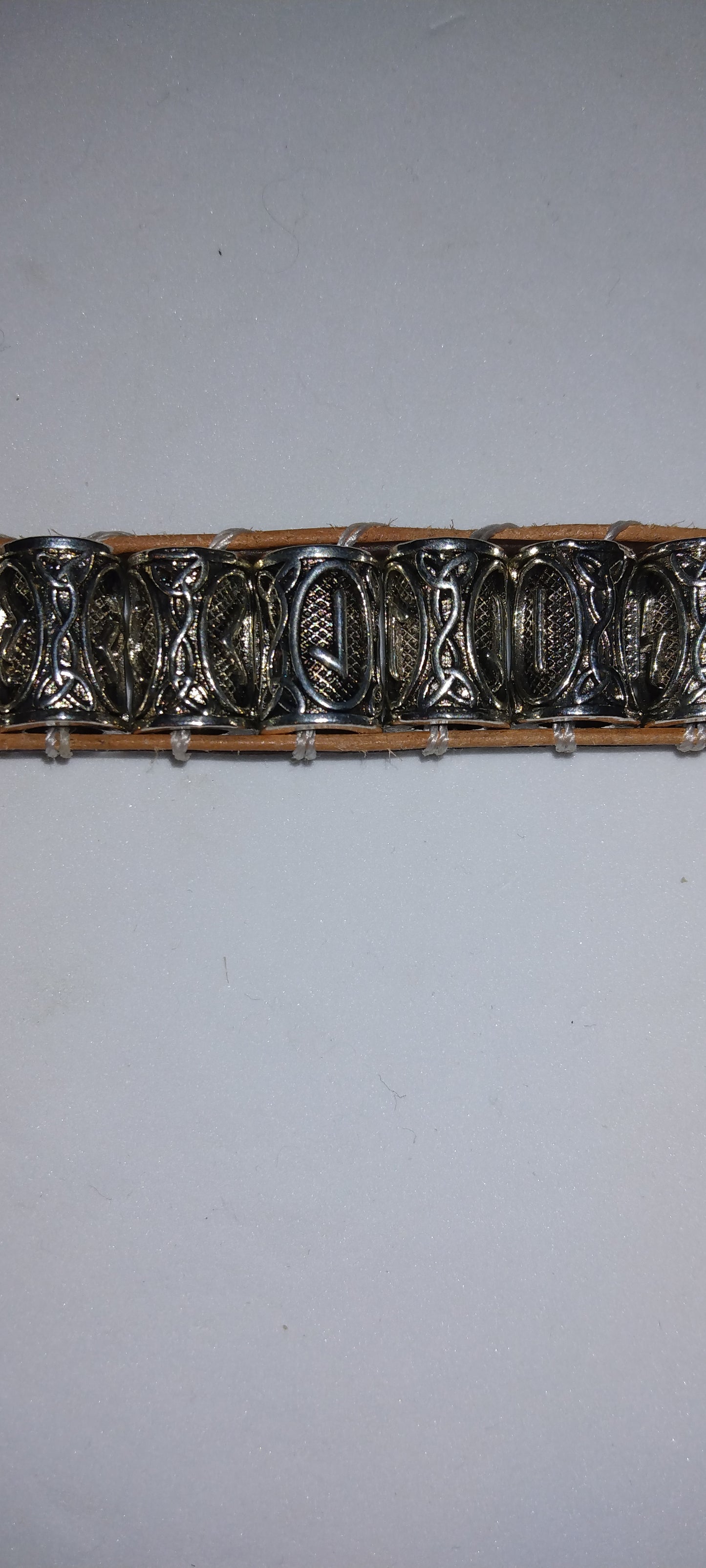 Handmade leather beaded wrap bracelet