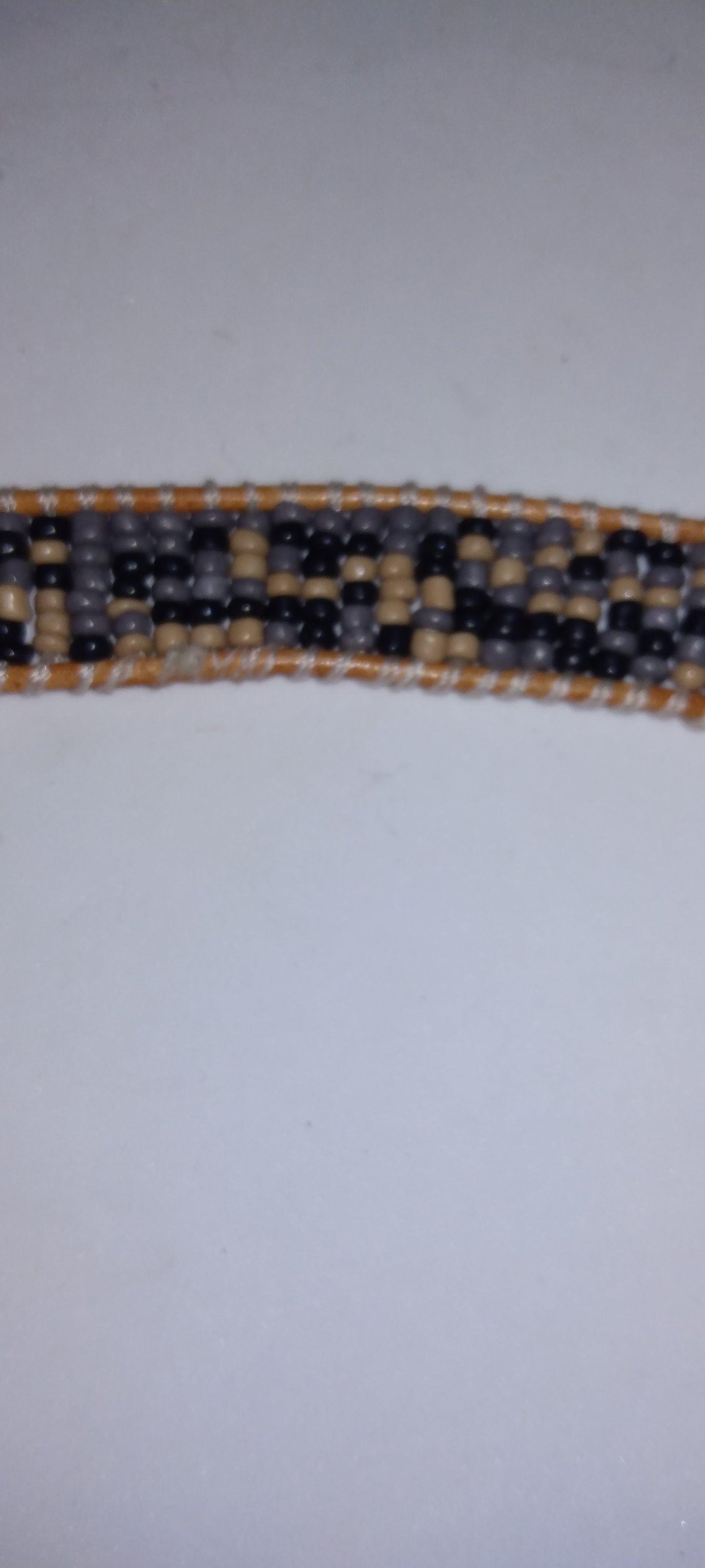 Handmade leather beaded wrap bracelet