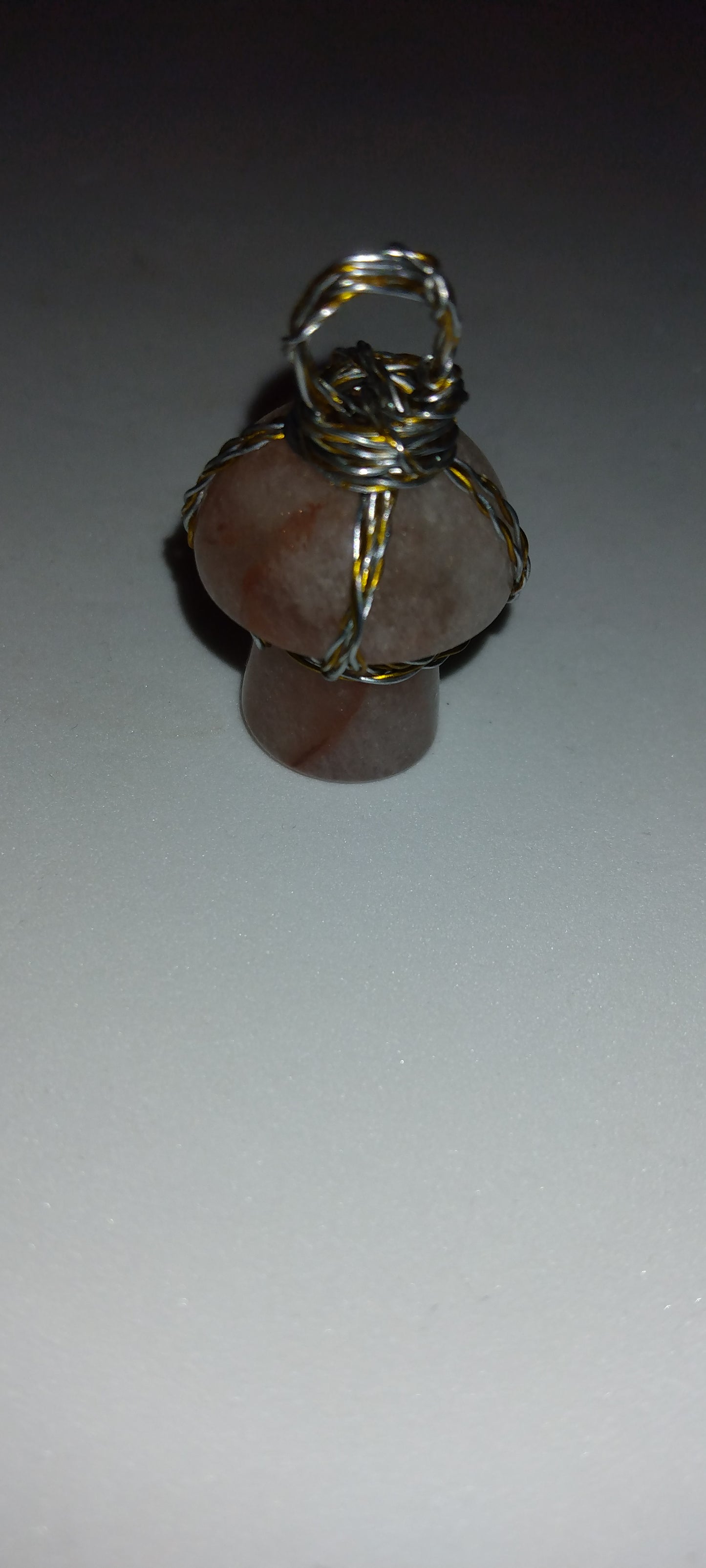 Handmade wire wrapped crystal pendant