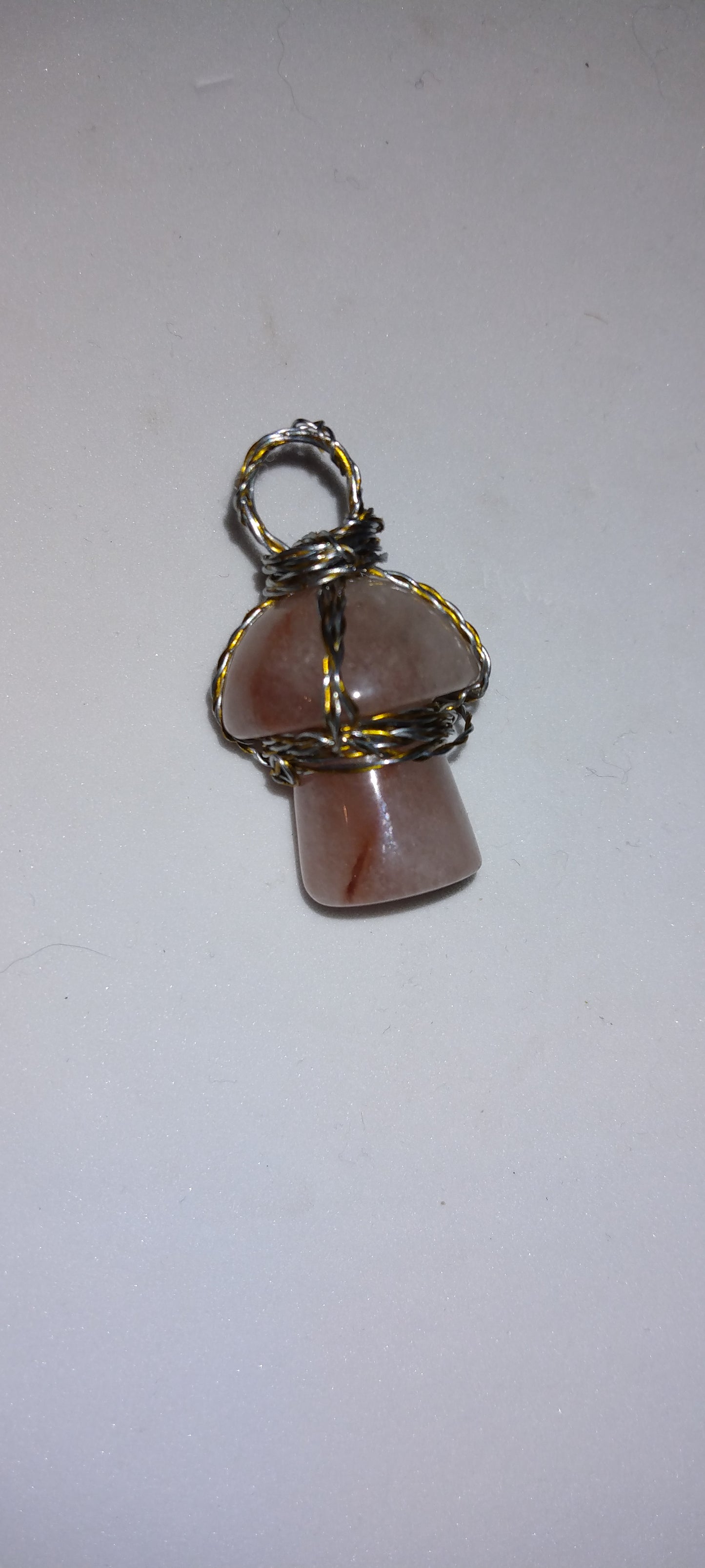 Handmade wire wrapped crystal pendant