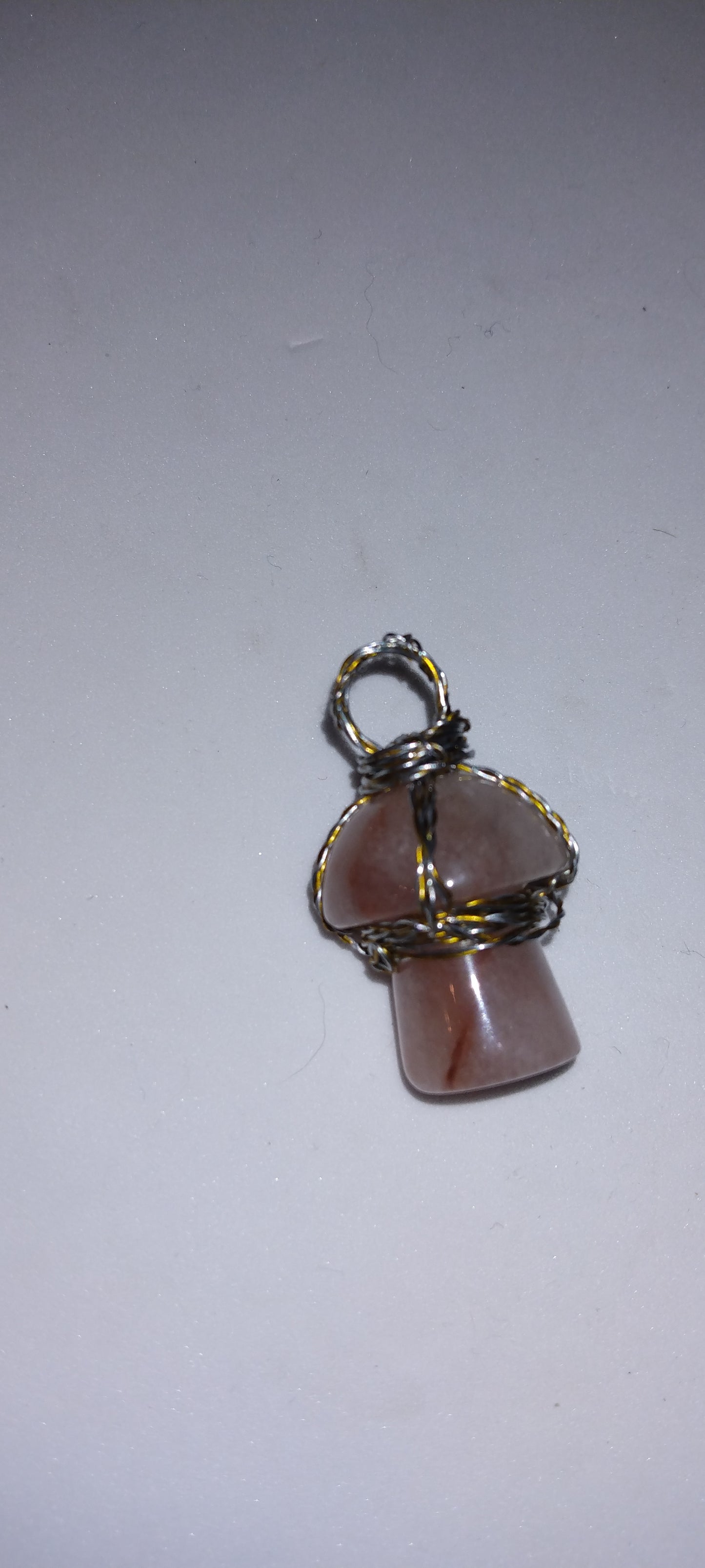 Handmade wire wrapped crystal pendant