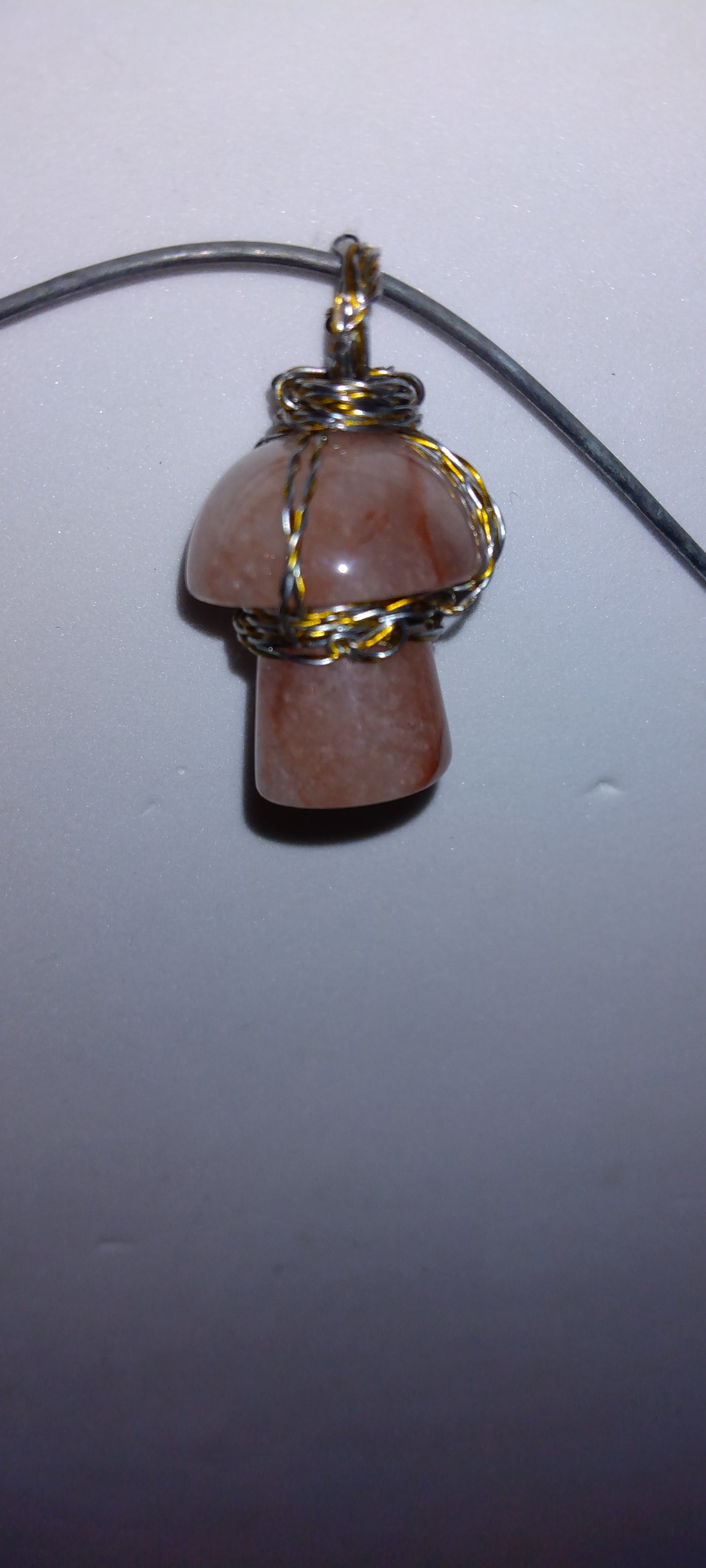 Handmade wire wrapped crystal pendant
