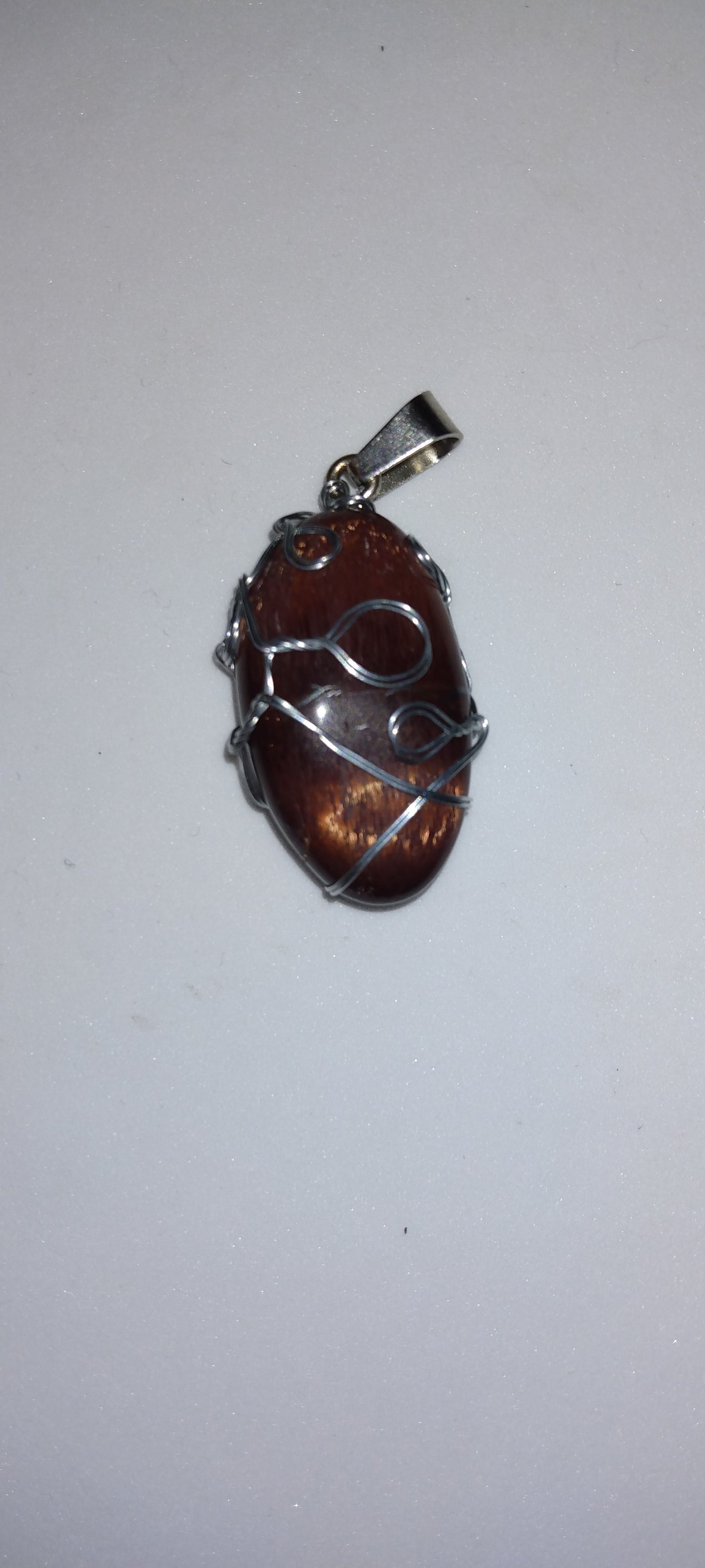 Handmade wire wrapped crystal pendant