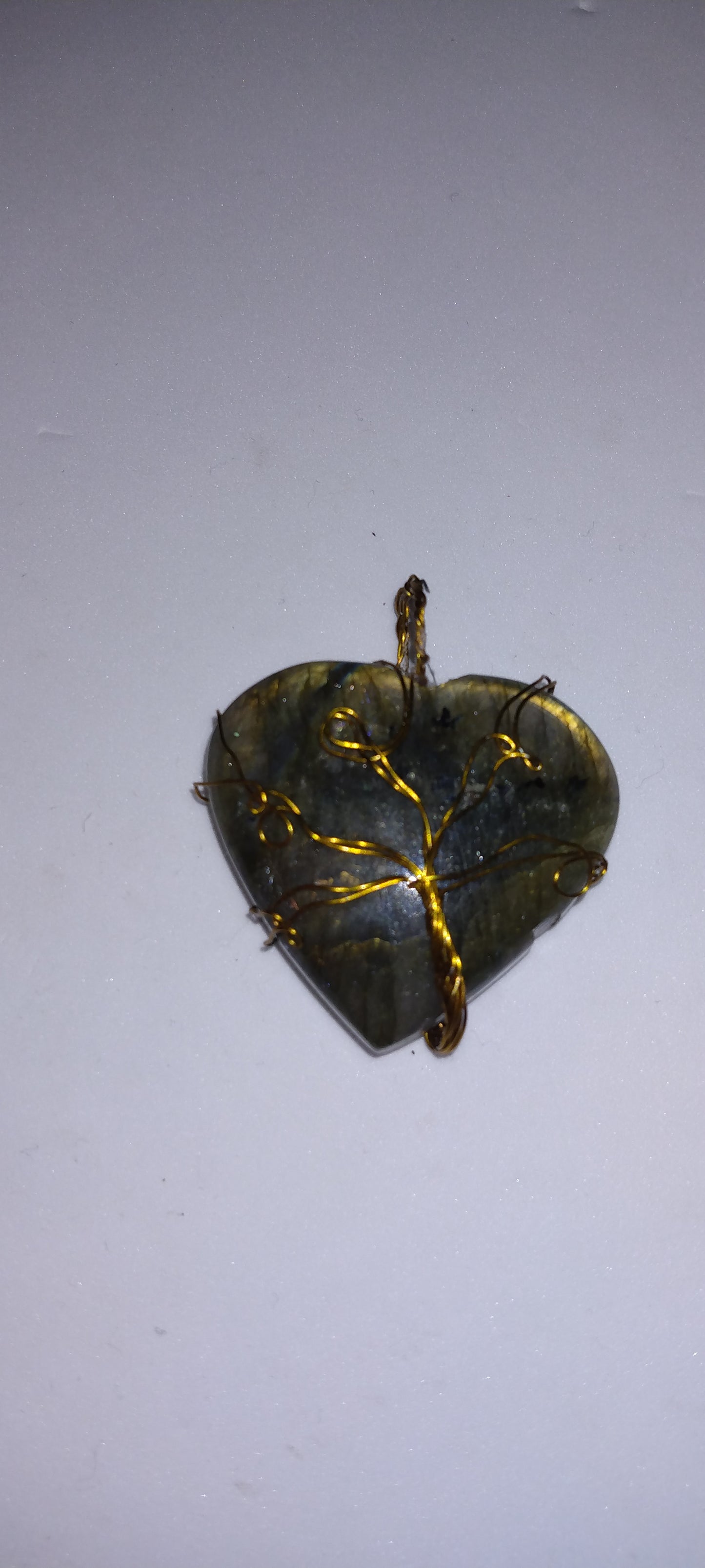 Handmade wire wrapped crystal pendant