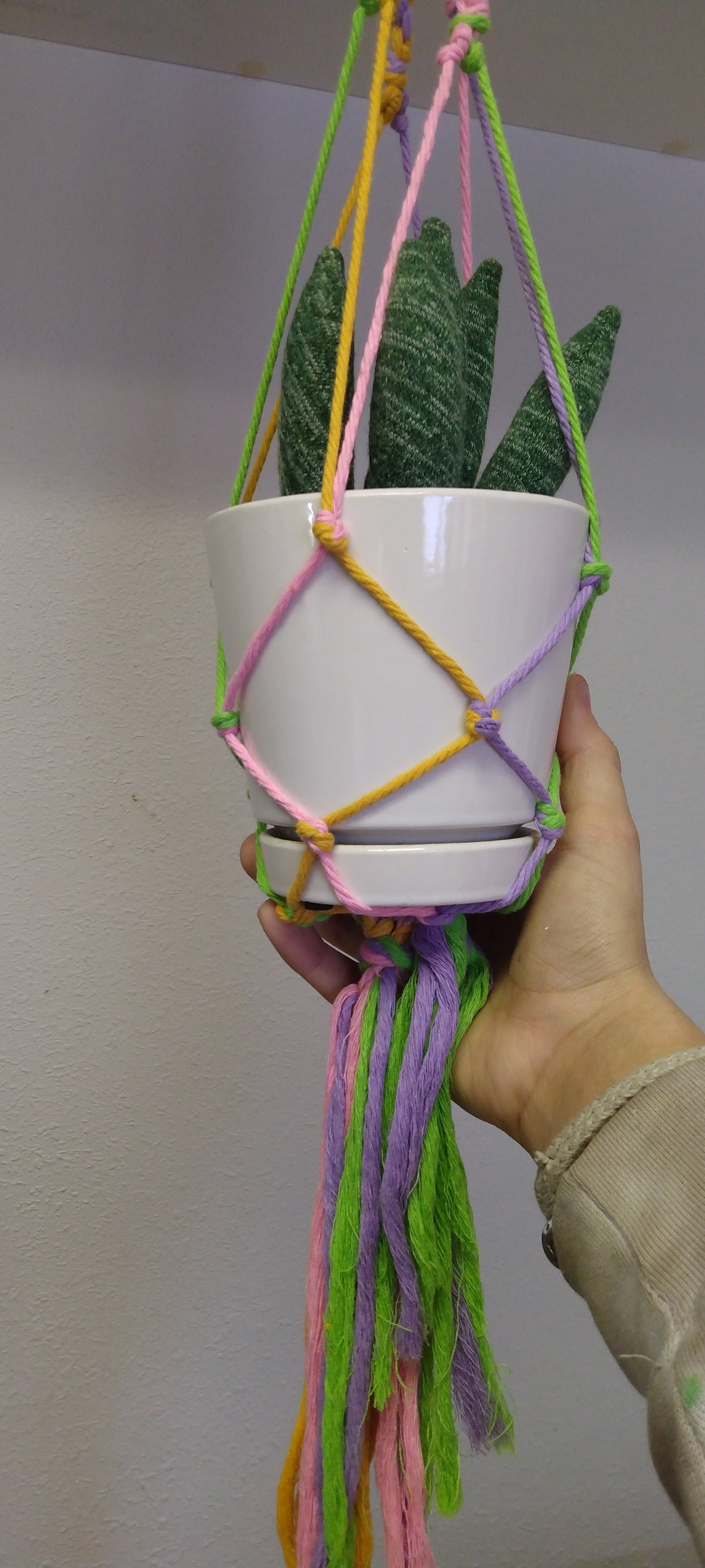 Handmade macrame plant hanger