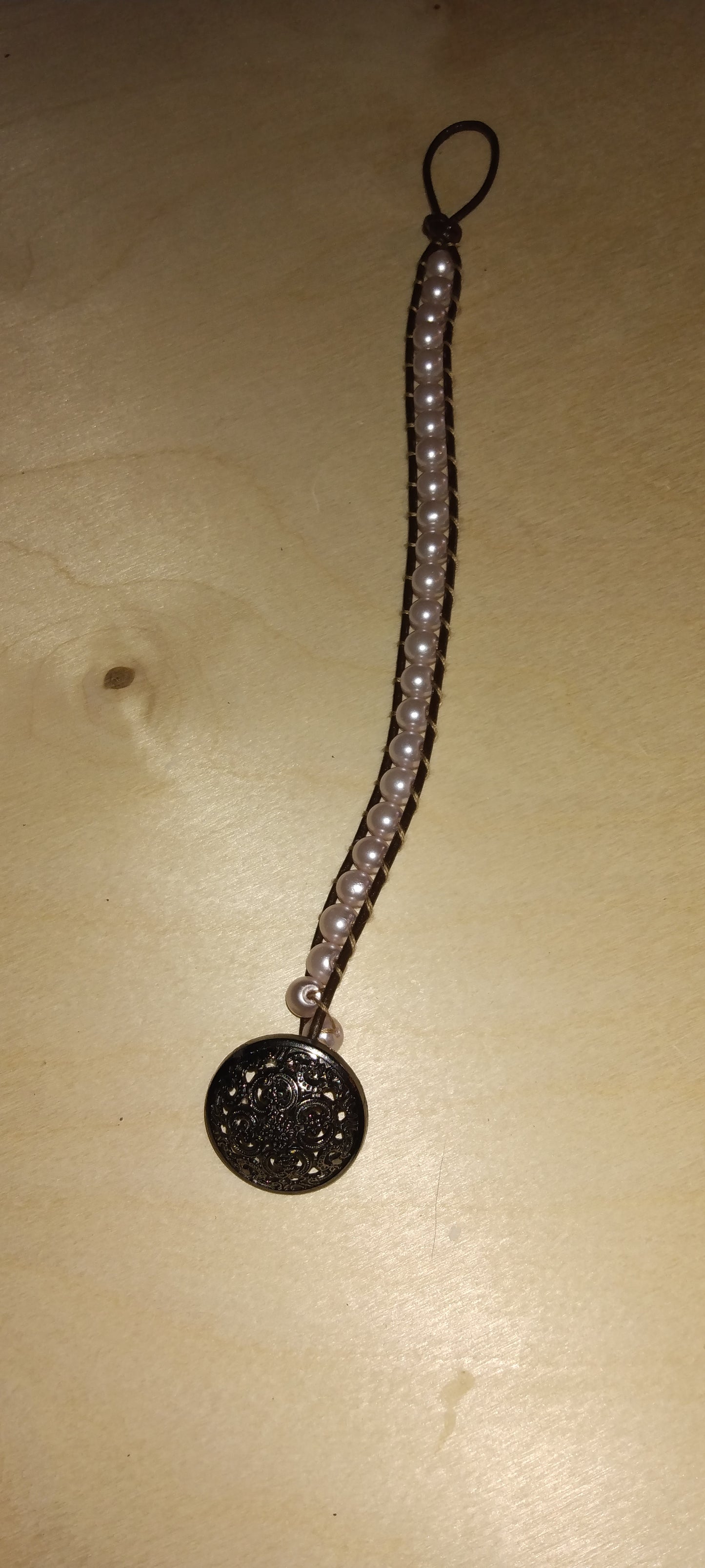 Handmade leather beaded wrap bracelet