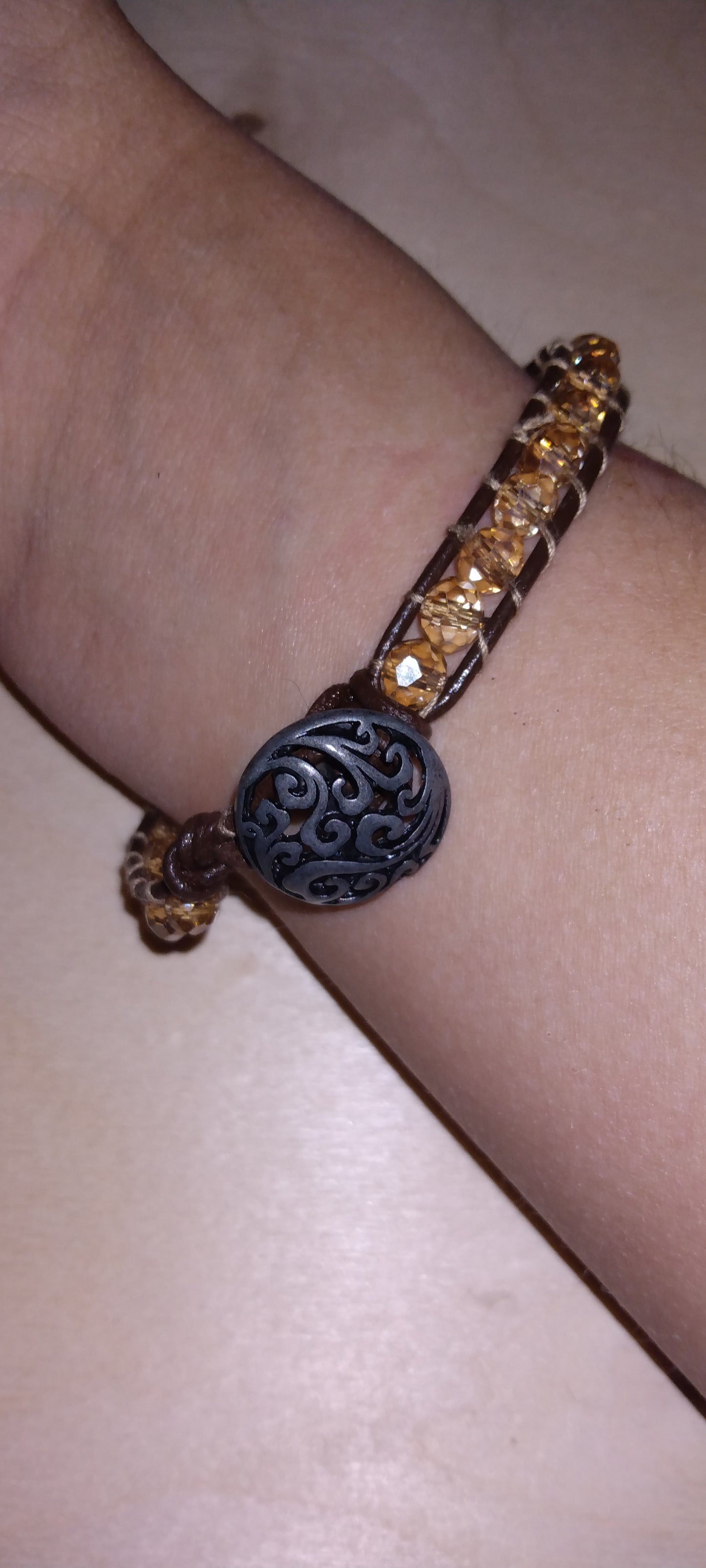 Handmade leather wrap bracelet