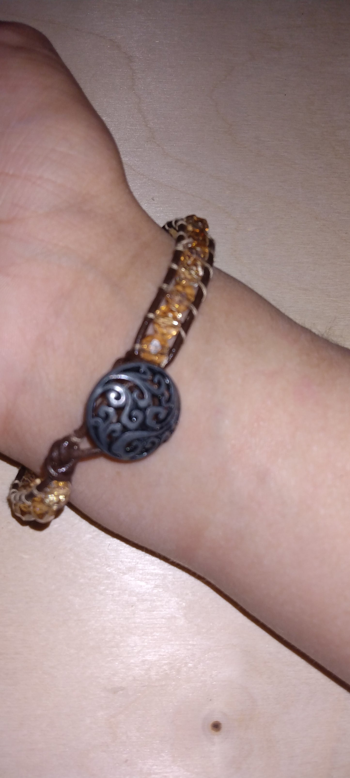 Handmade leather wrap bracelet