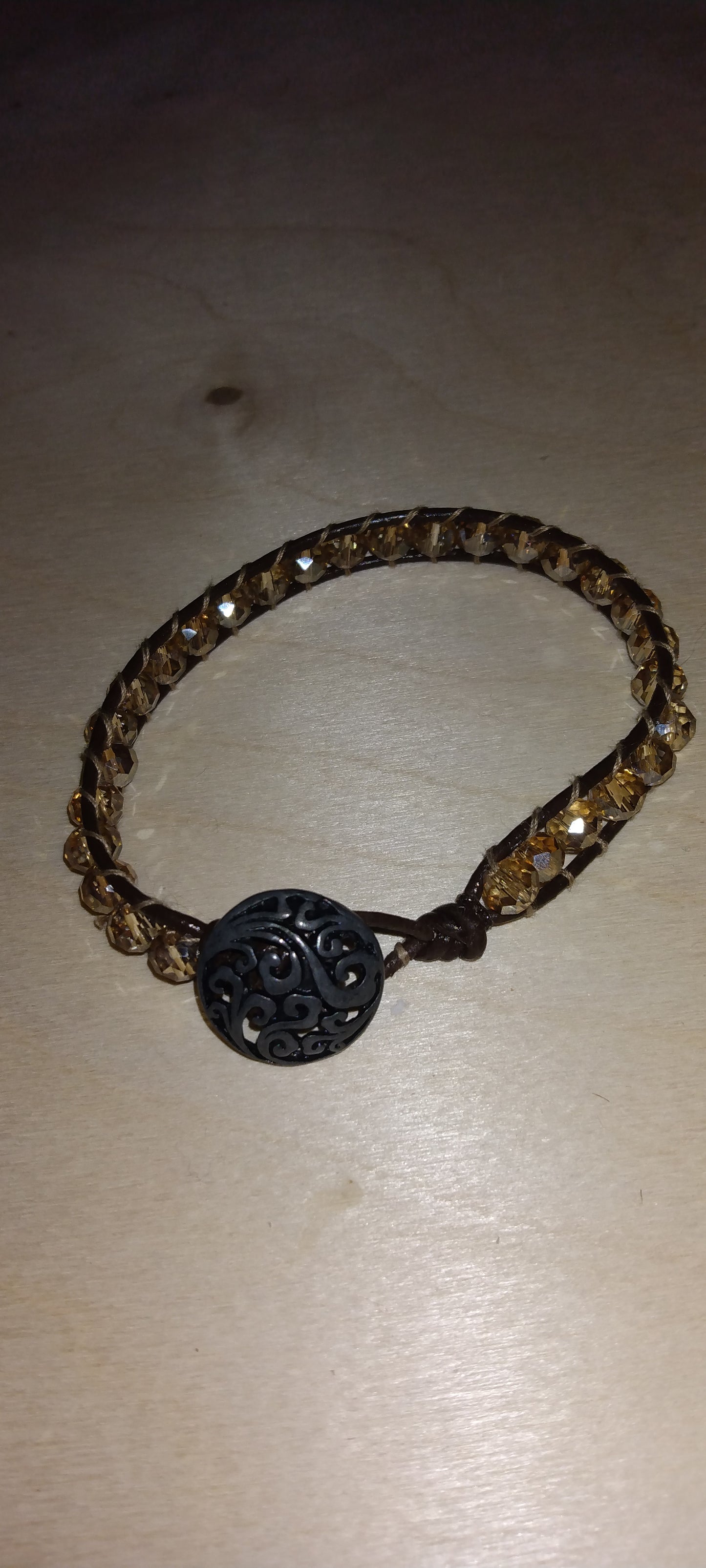 Handmade leather wrap bracelet