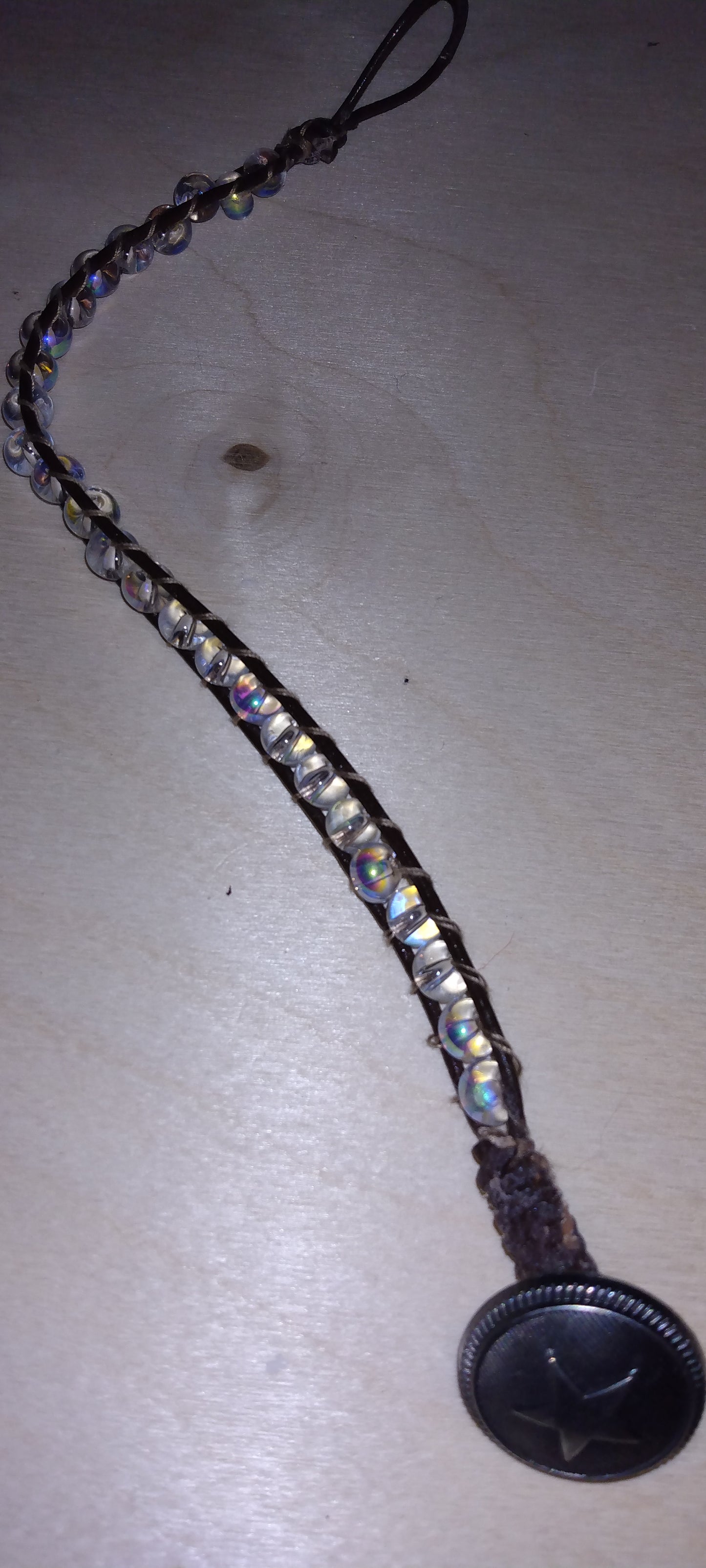 Handmade leather beaded wrap bracelet