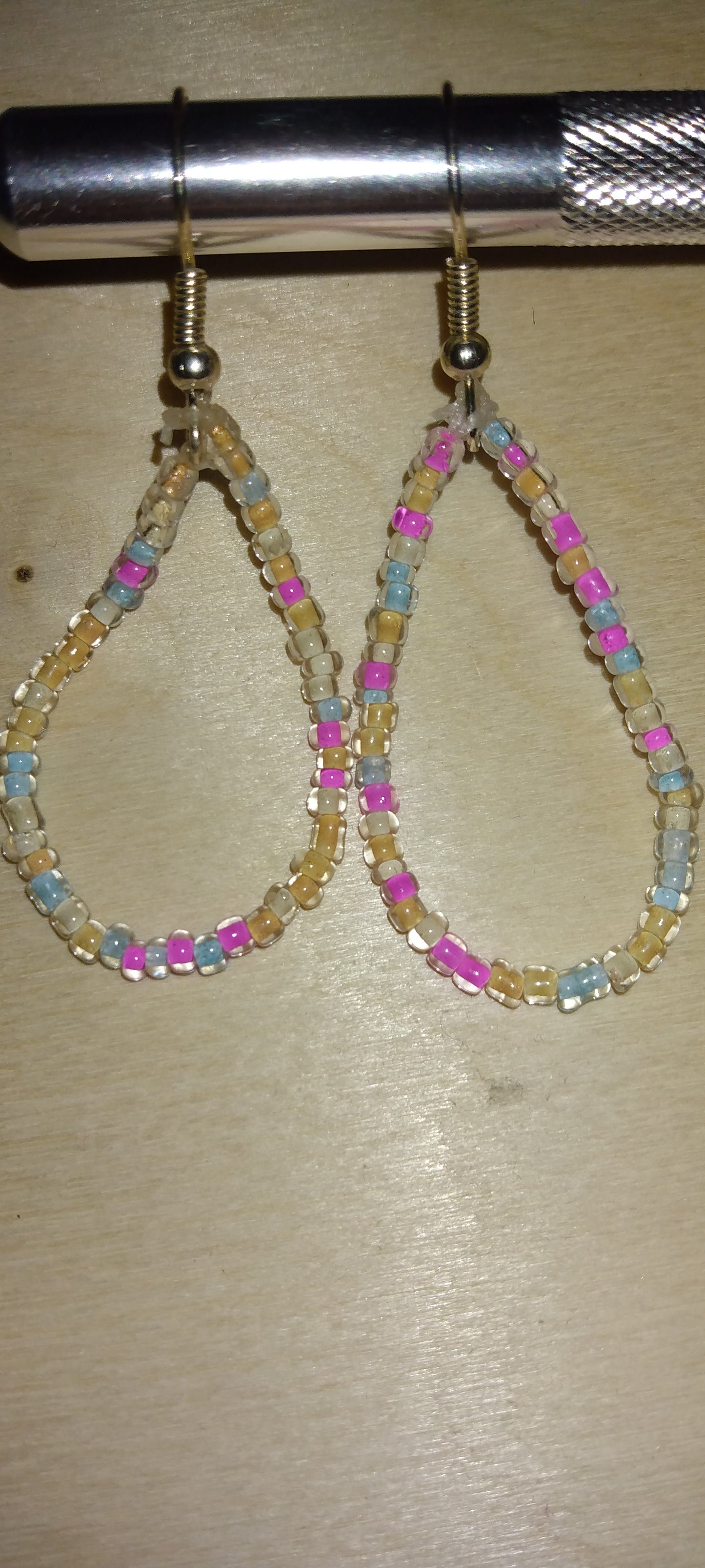 Handmade beaded dangle earrings