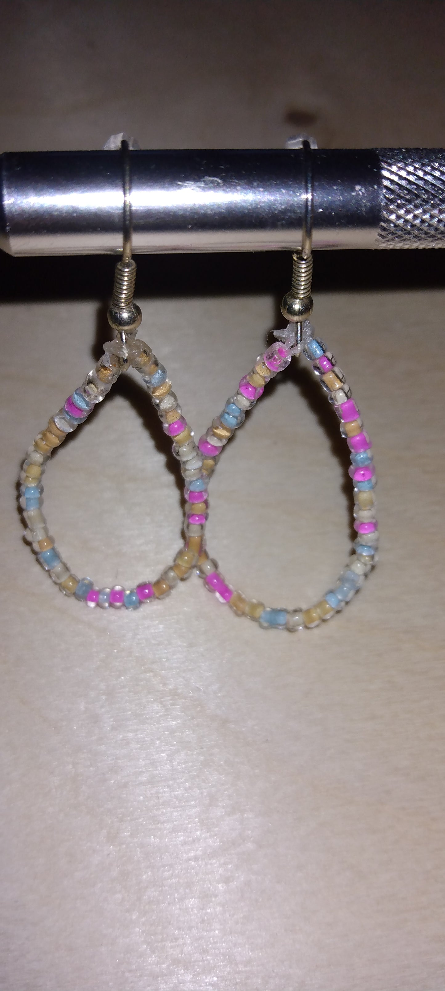 Handmade beaded dangle earrings