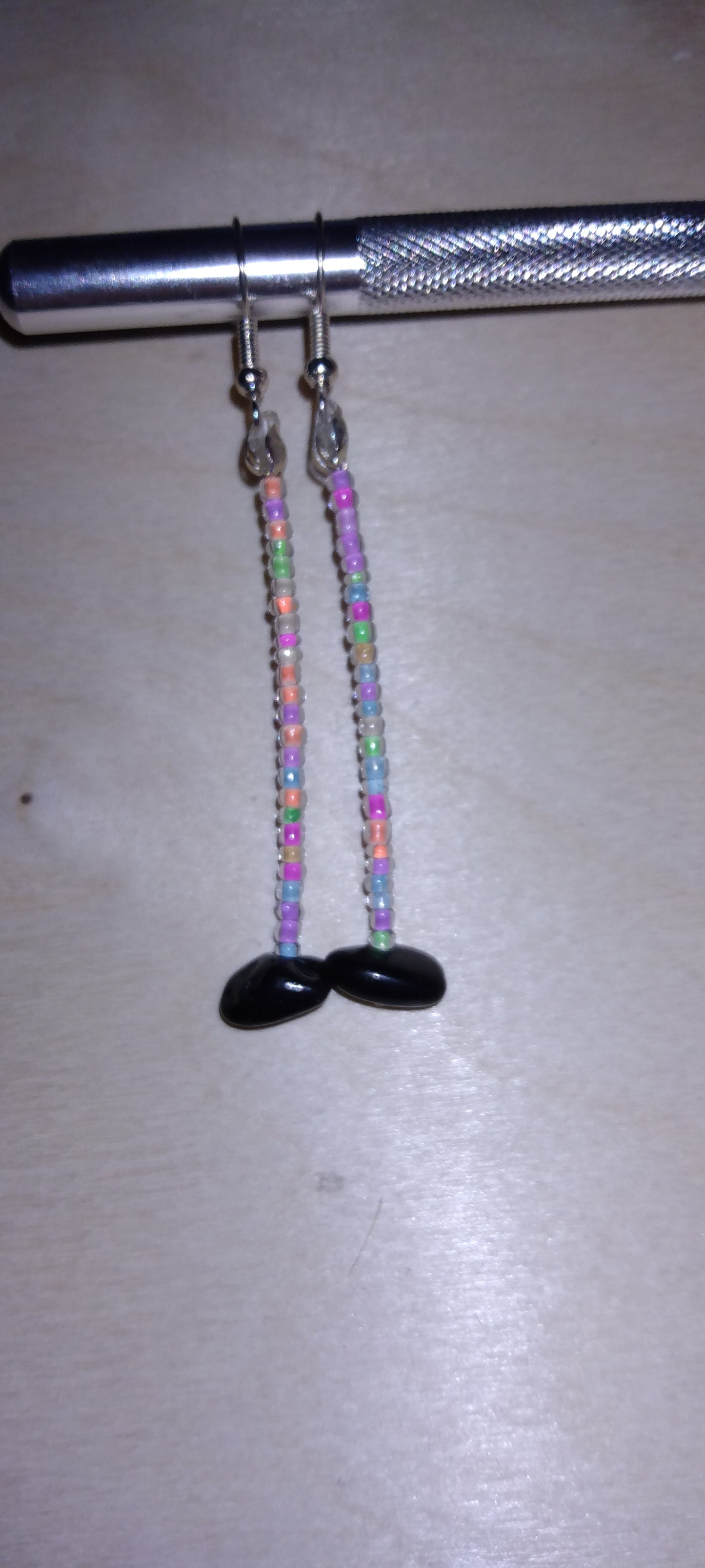 Handmade beaded dangle earrings