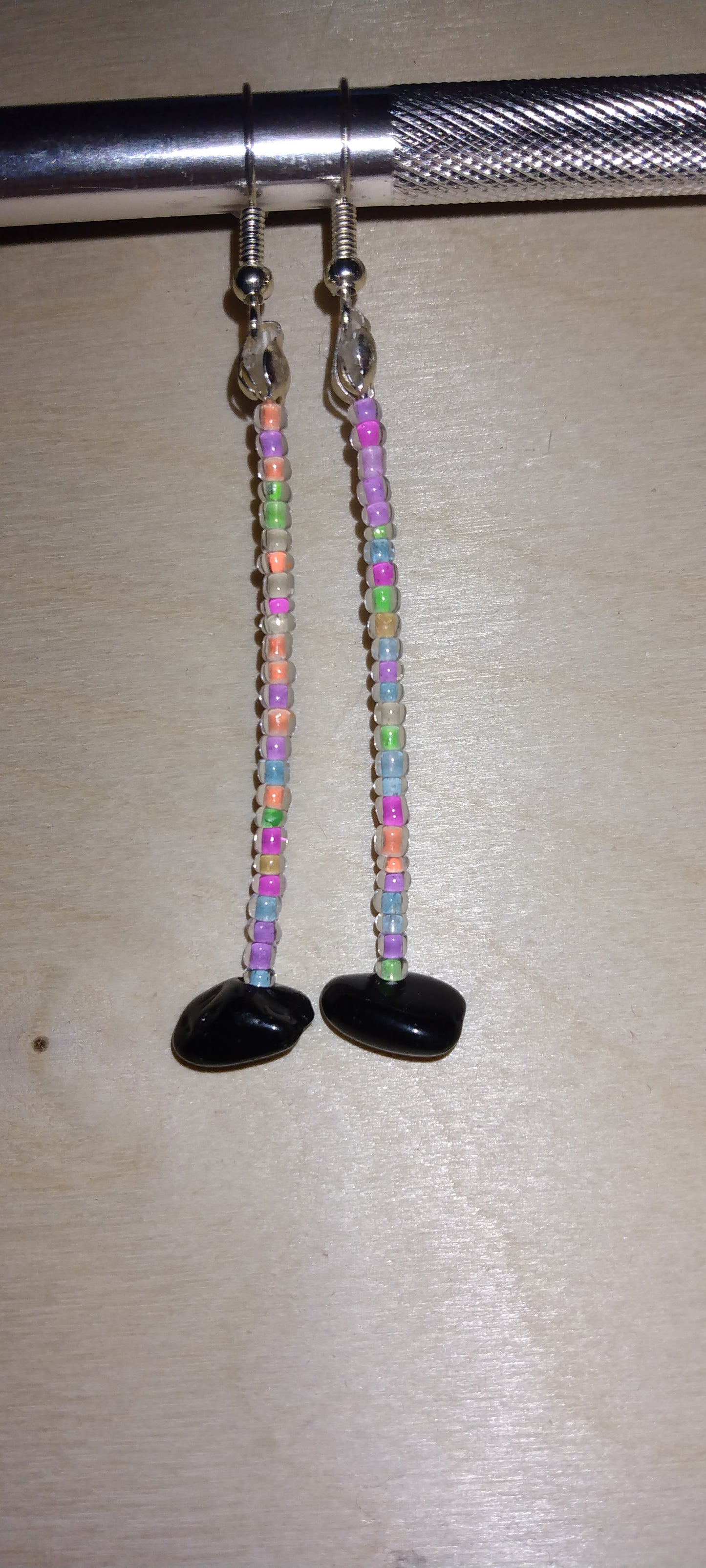 Handmade beaded dangle earrings