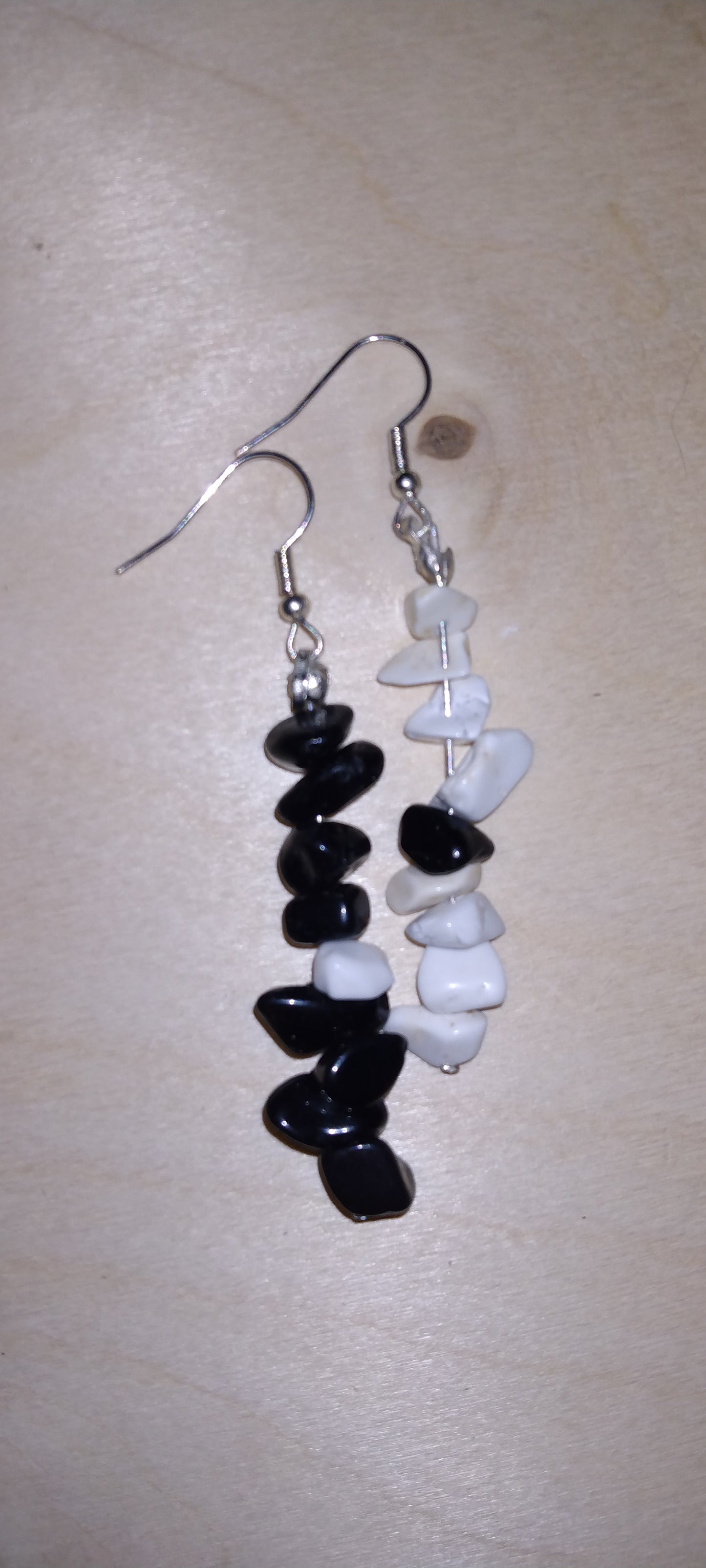 Handmade yin & yang crystal earrings