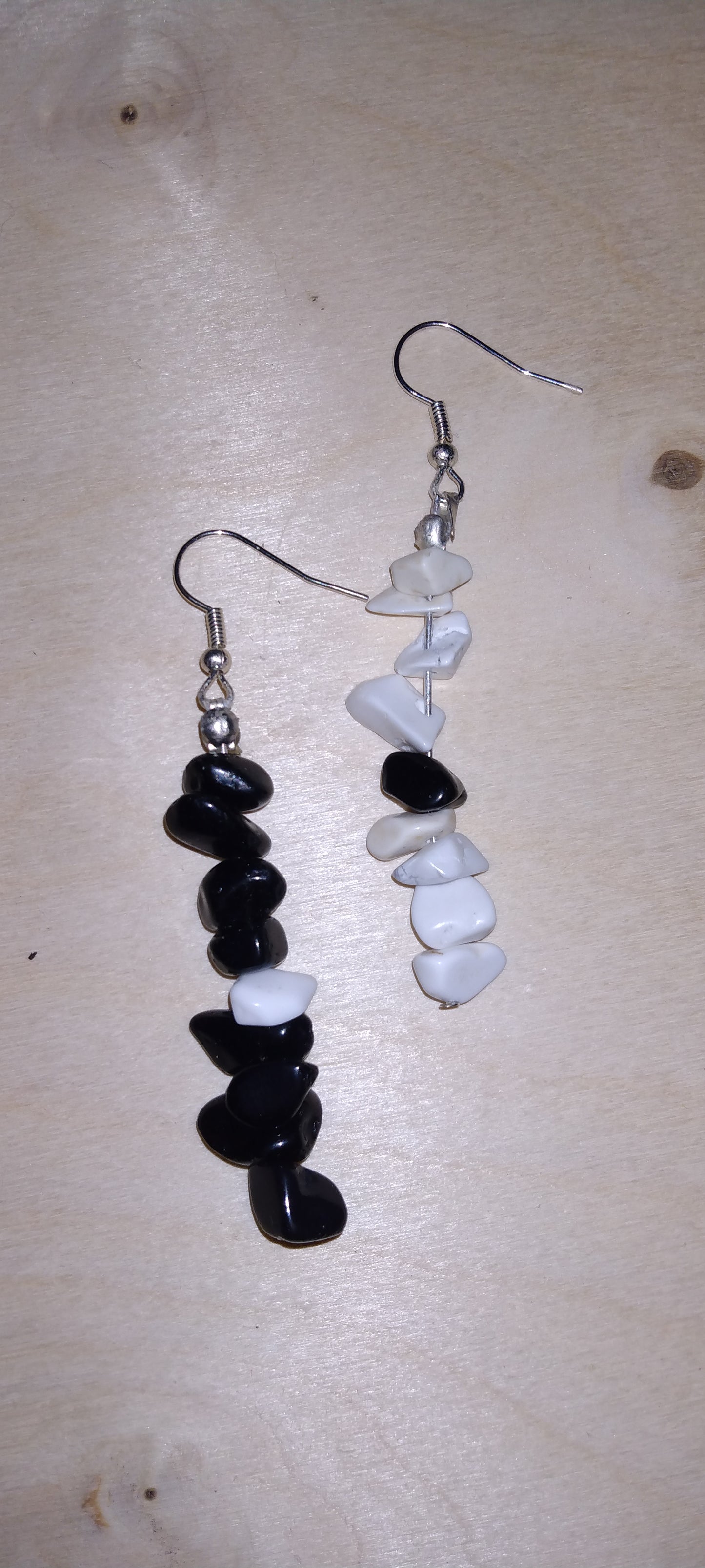 Handmade yin & yang crystal earrings