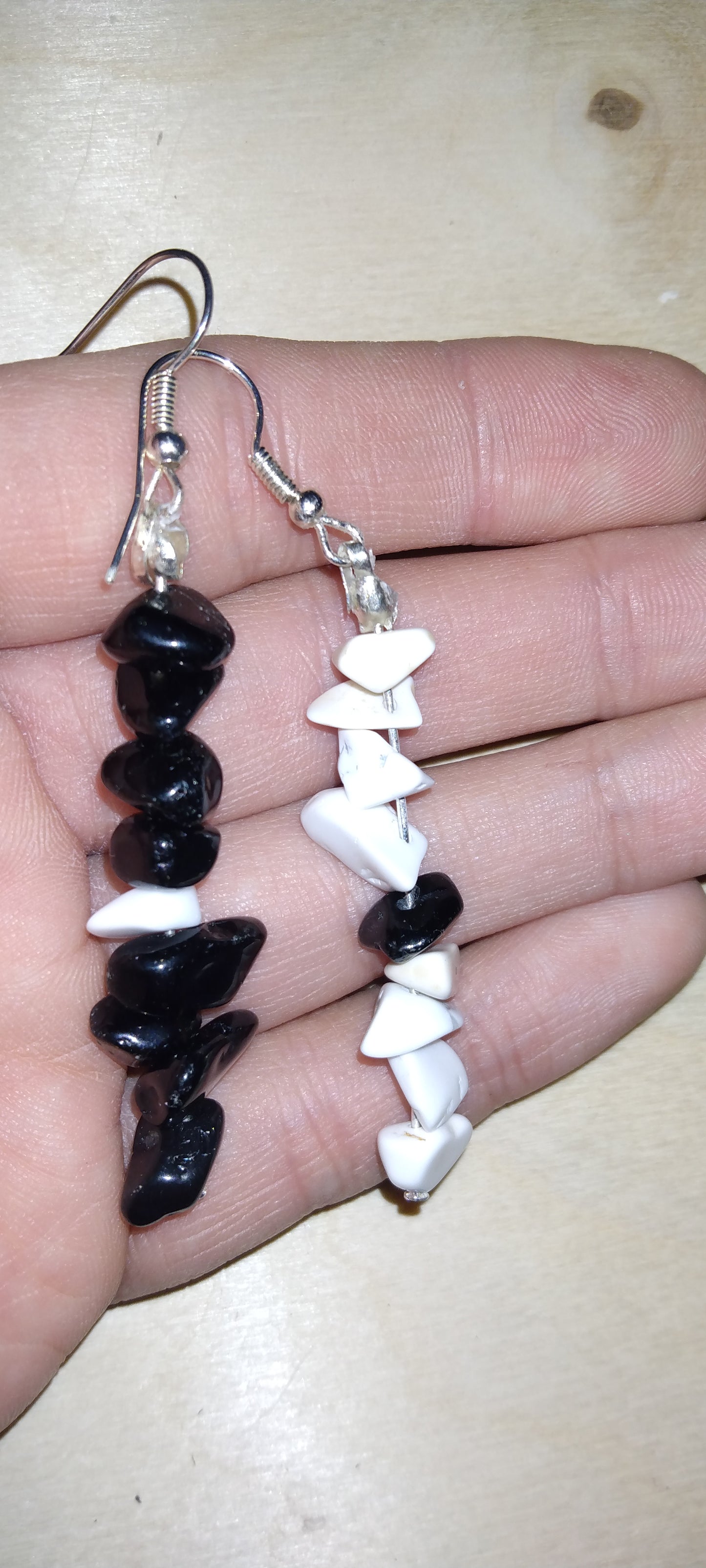 Handmade yin & yang crystal earrings