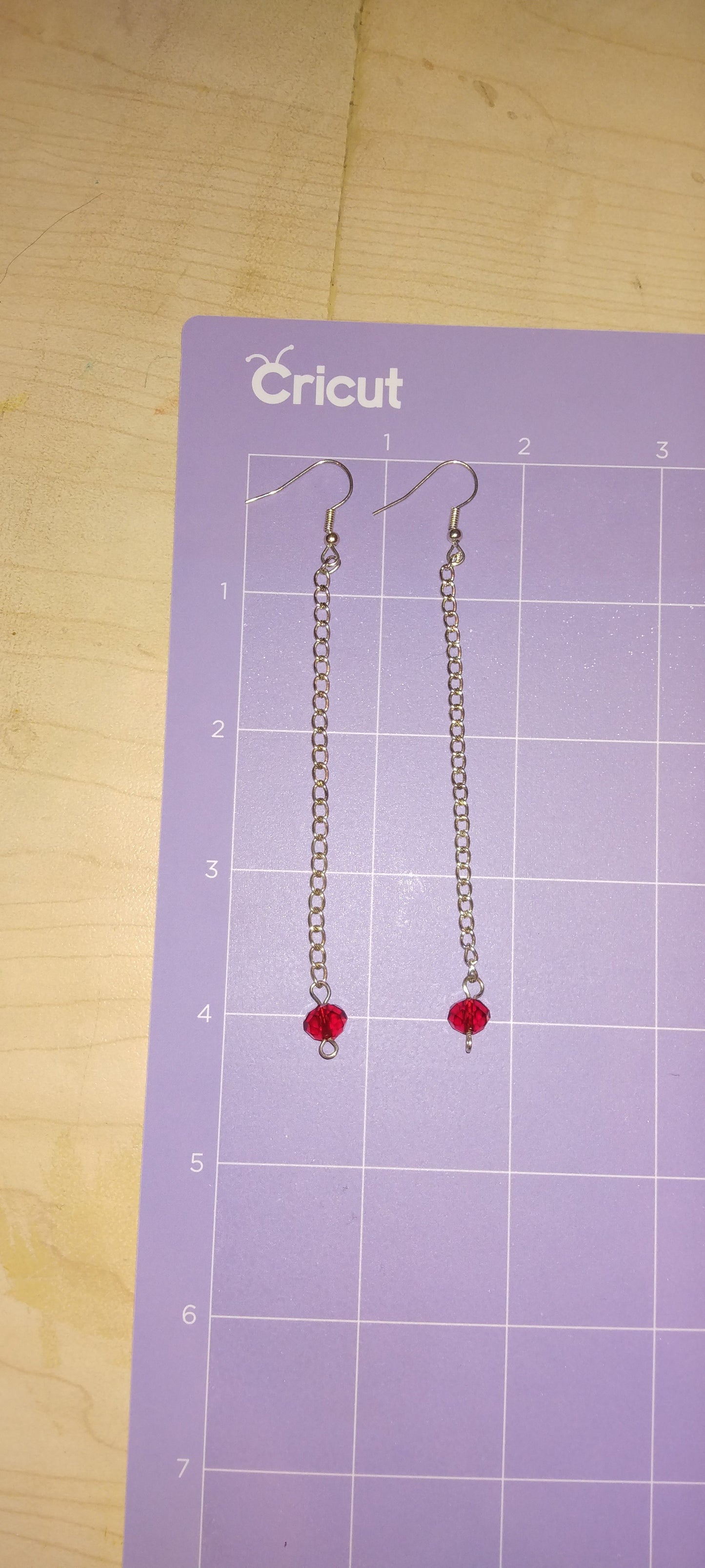 Handmade beaded chain earrings