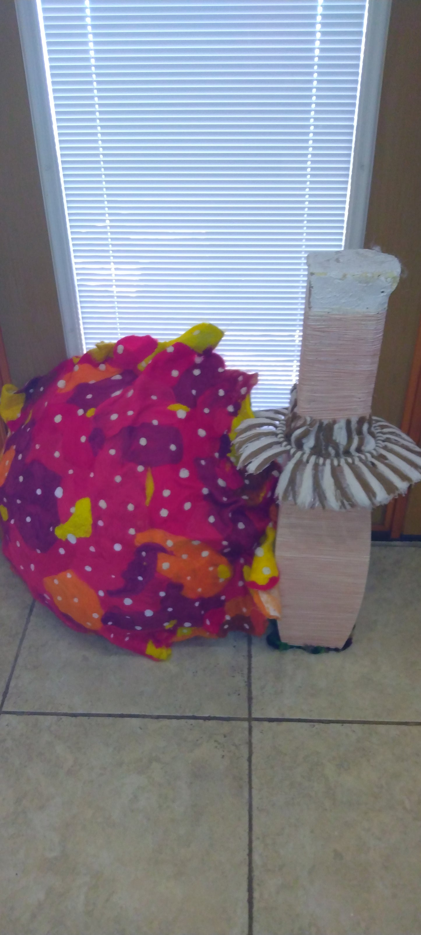 Handmade giant mushroom sculpture