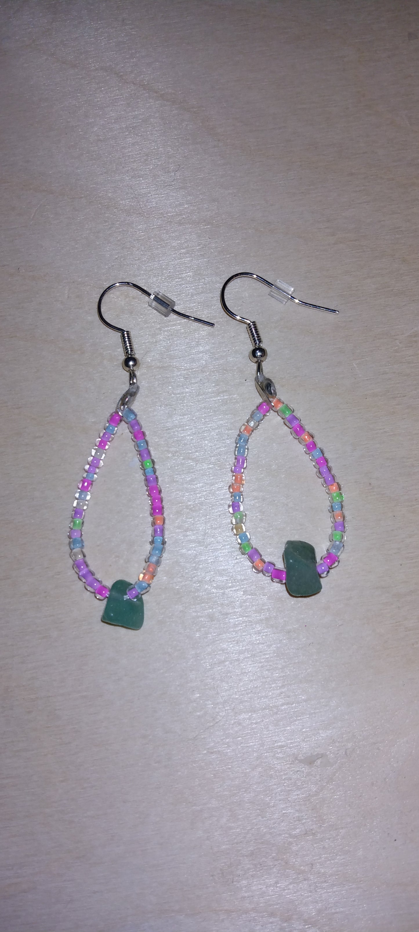 Handmade beaded dangle earrings