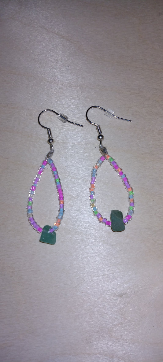 Handmade beaded dangle earrings