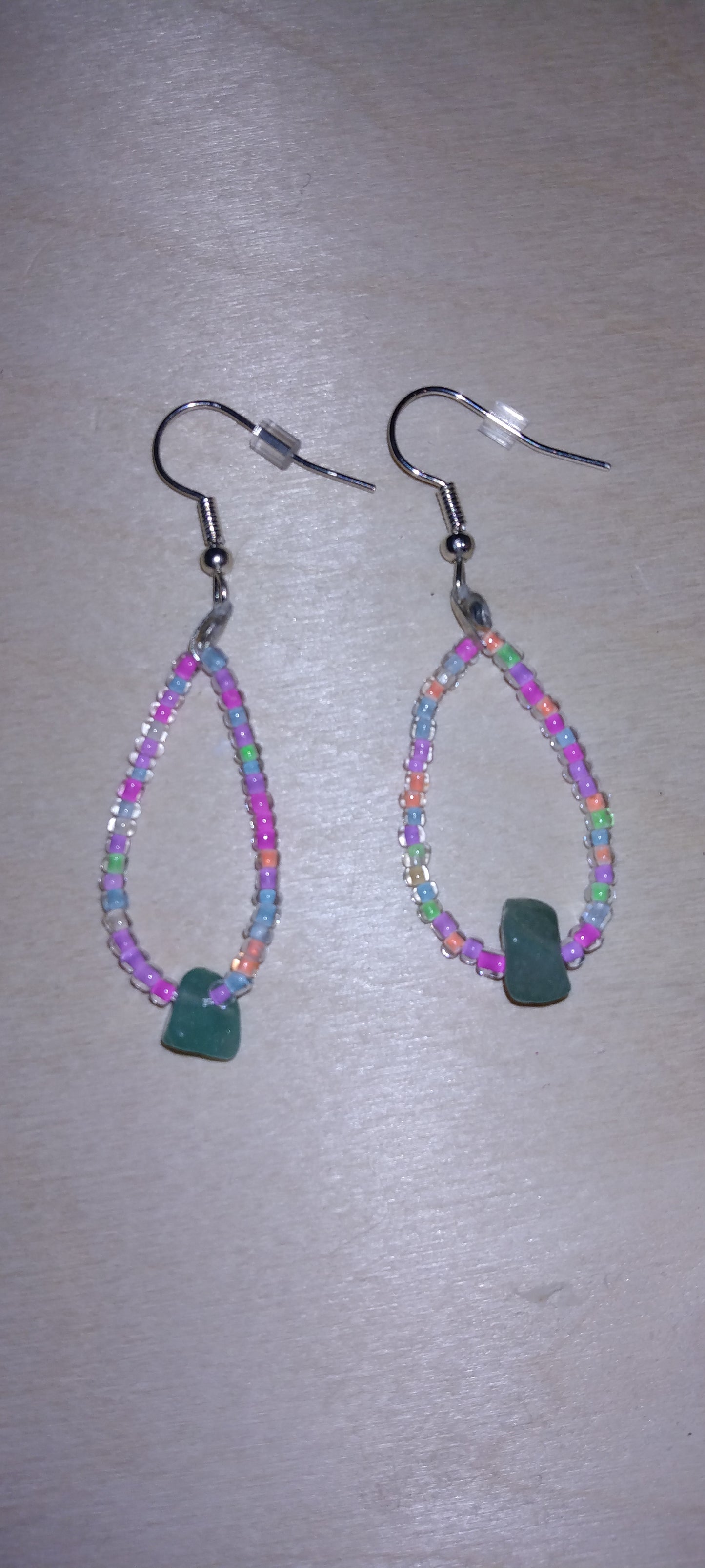 Handmade beaded dangle earrings