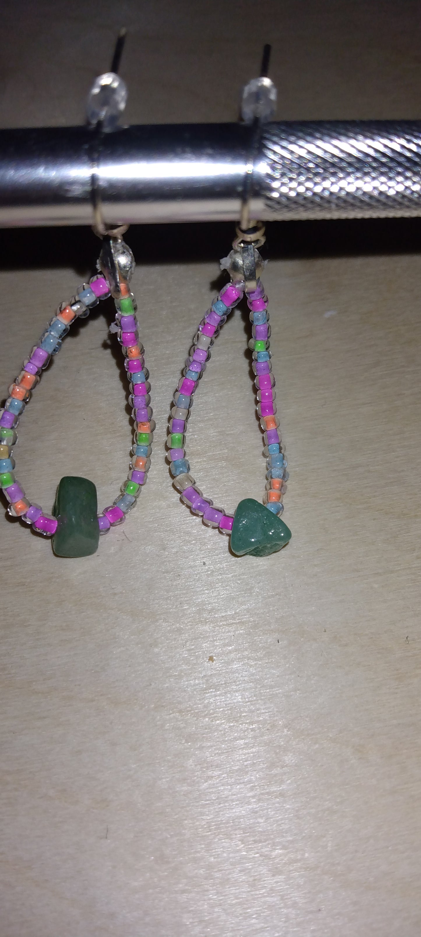 Handmade beaded dangle earrings