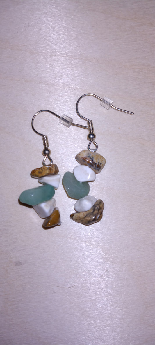 Handmade crystal beaded dangle earrings