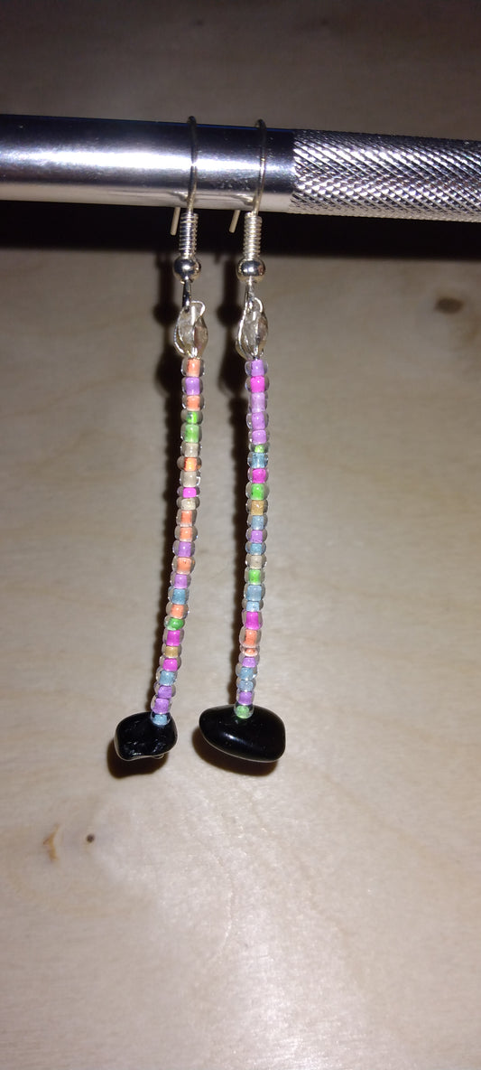 Handmade beaded dangle earrings