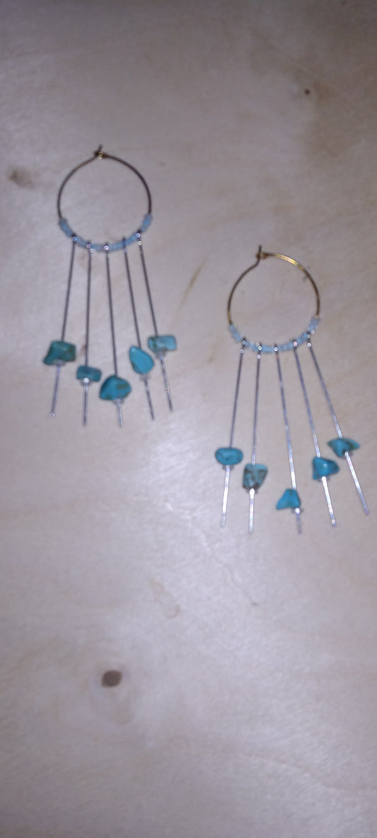 Handmade beaded hoop earrings