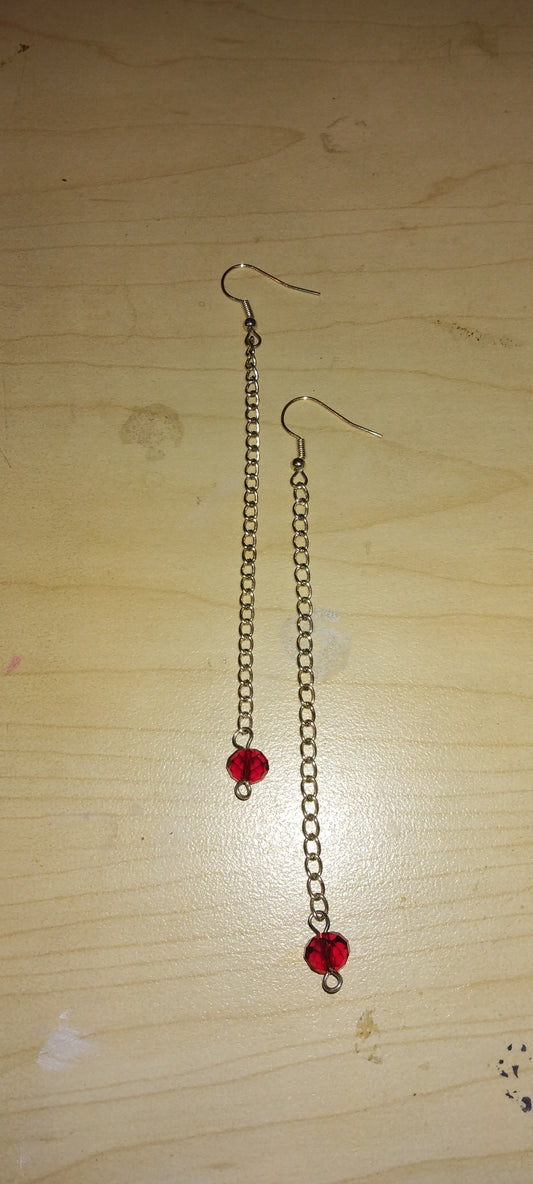 Handmade beaded chain earrings