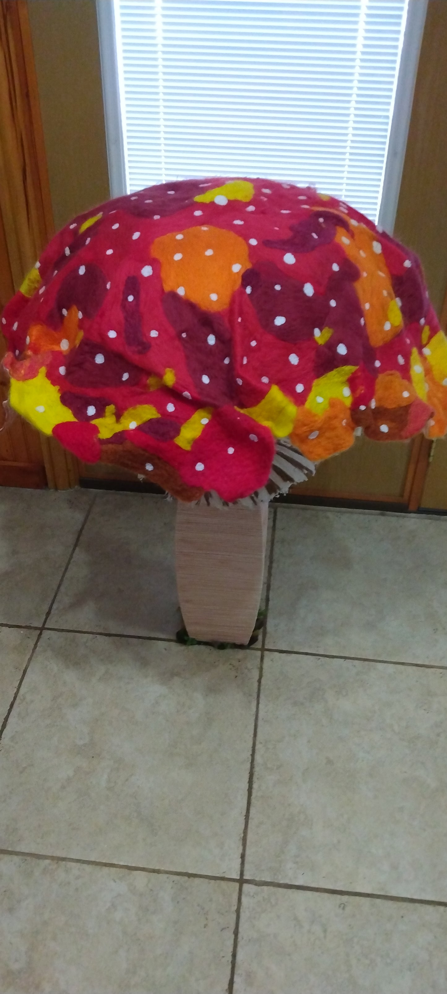 Handmade giant mushroom sculpture
