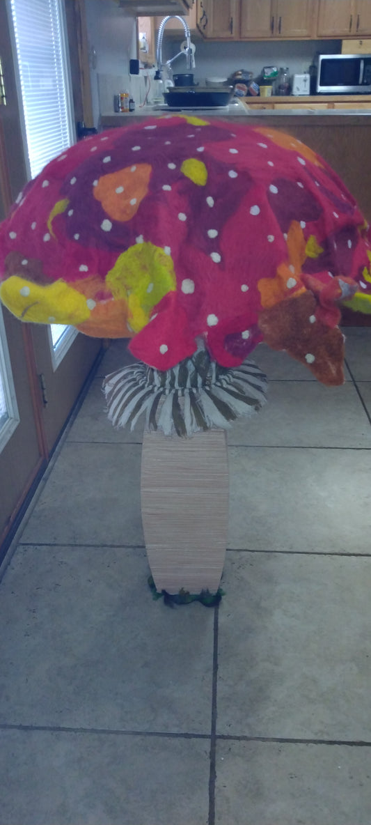 Handmade giant mushroom sculpture
